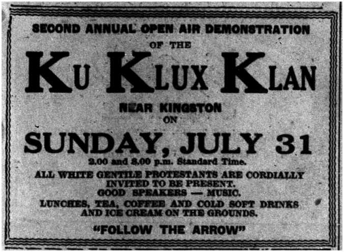 Ad from the 30 July 1927 Kingston Whig-Standard.